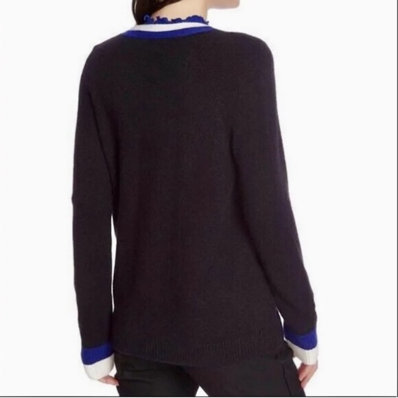 NWT Court & Rowe Women’s Button Down Cardigan Sweater Black and Blue Size Small - Picture 2 of 8